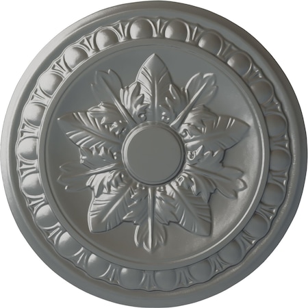 Ekena Millwork Exeter Ceiling Medallion (Fits Canopies up to 3 1/8"), Hand-Painted Silver, 17 3/4"OD x 1 1/8"P CM17EXSLS